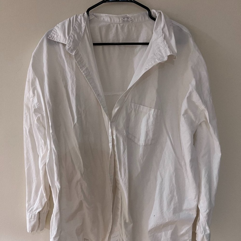 Oversized white button down